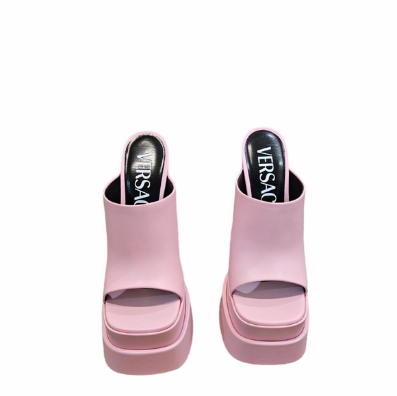 VERSACE Aevitas Platform Mules in Candy Pink Size 38.5 NIB - Picture 5 of 14